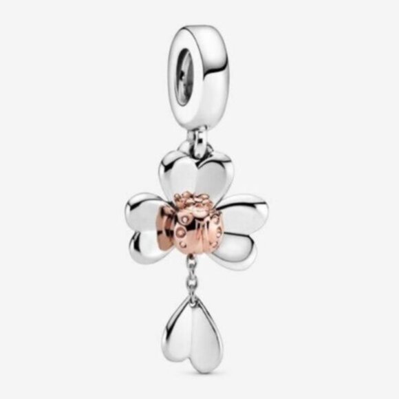 PANDORA Clover and Ladybird Dangle Charm - Picture 1 of 3